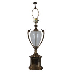 Vintage 1990 Chapman Hollywood Regency Brass & Glass Globe Trophy Urn Table Lamp