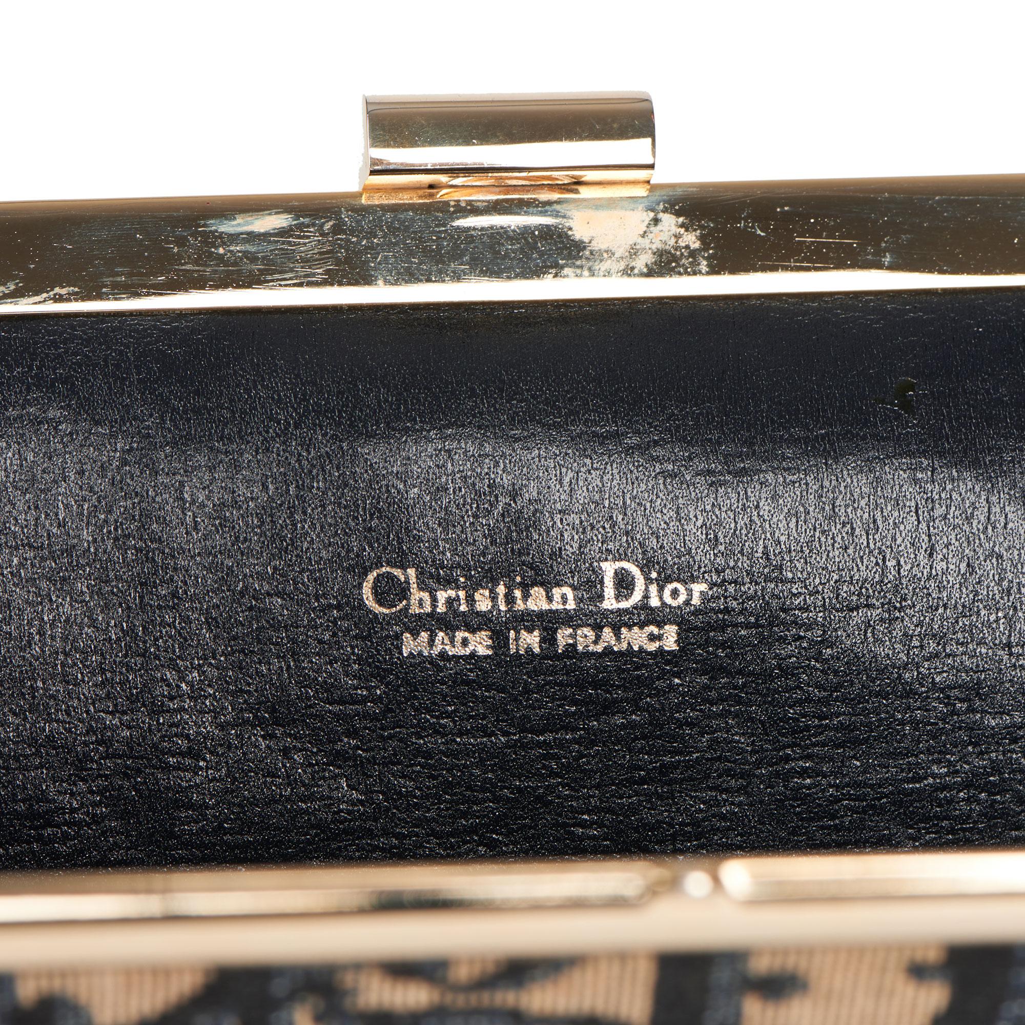 1990 Christian Dior Blue Oblique Monogram Canvas Vintage Clutch with Wallet 1