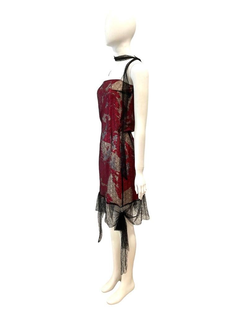 Gray 1990 Christian Lacroix Lace Dress For Sale