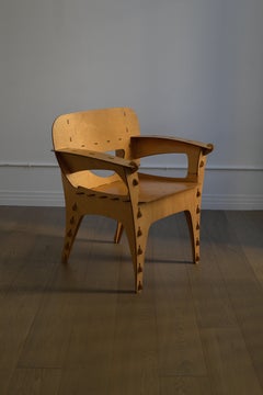 1990 David Kawecki Puzzle Chair in laser-cut birch/plywood, USA