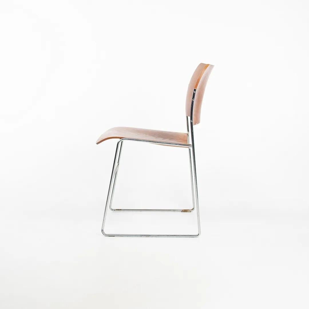 Steel 1990 David Rowland 40/4 Stackable Dining Chairs for GF in Bent Oak 8x Available For Sale