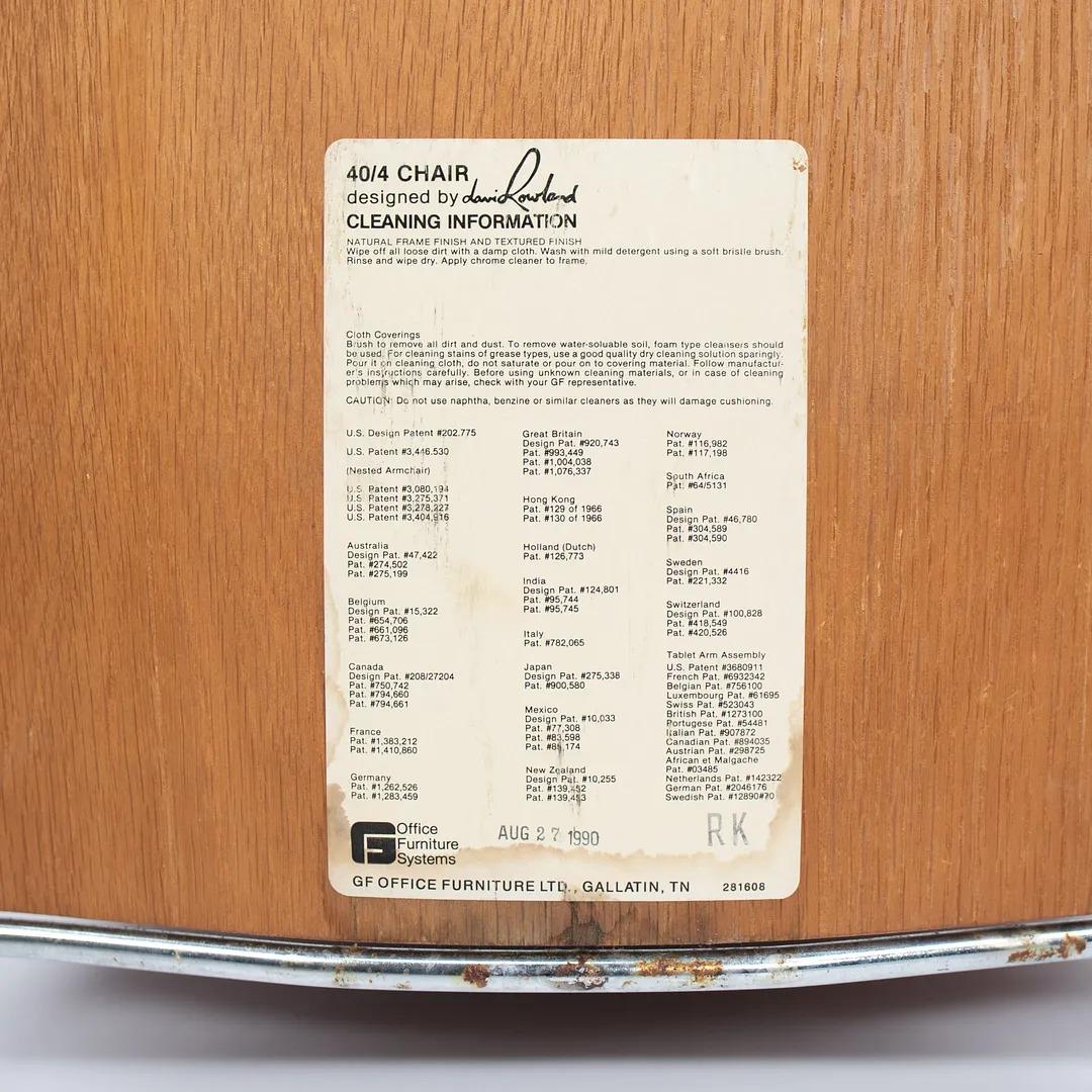 1990 David Rowland 40/4 Chaises de salle à manger empilables pour GF en Oak Bent 8x Disponible en vente 2