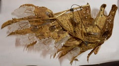 1990 Enlightening Sconce Horse's Head Gilded Bronze + Gypsum Signed Lambert Ph