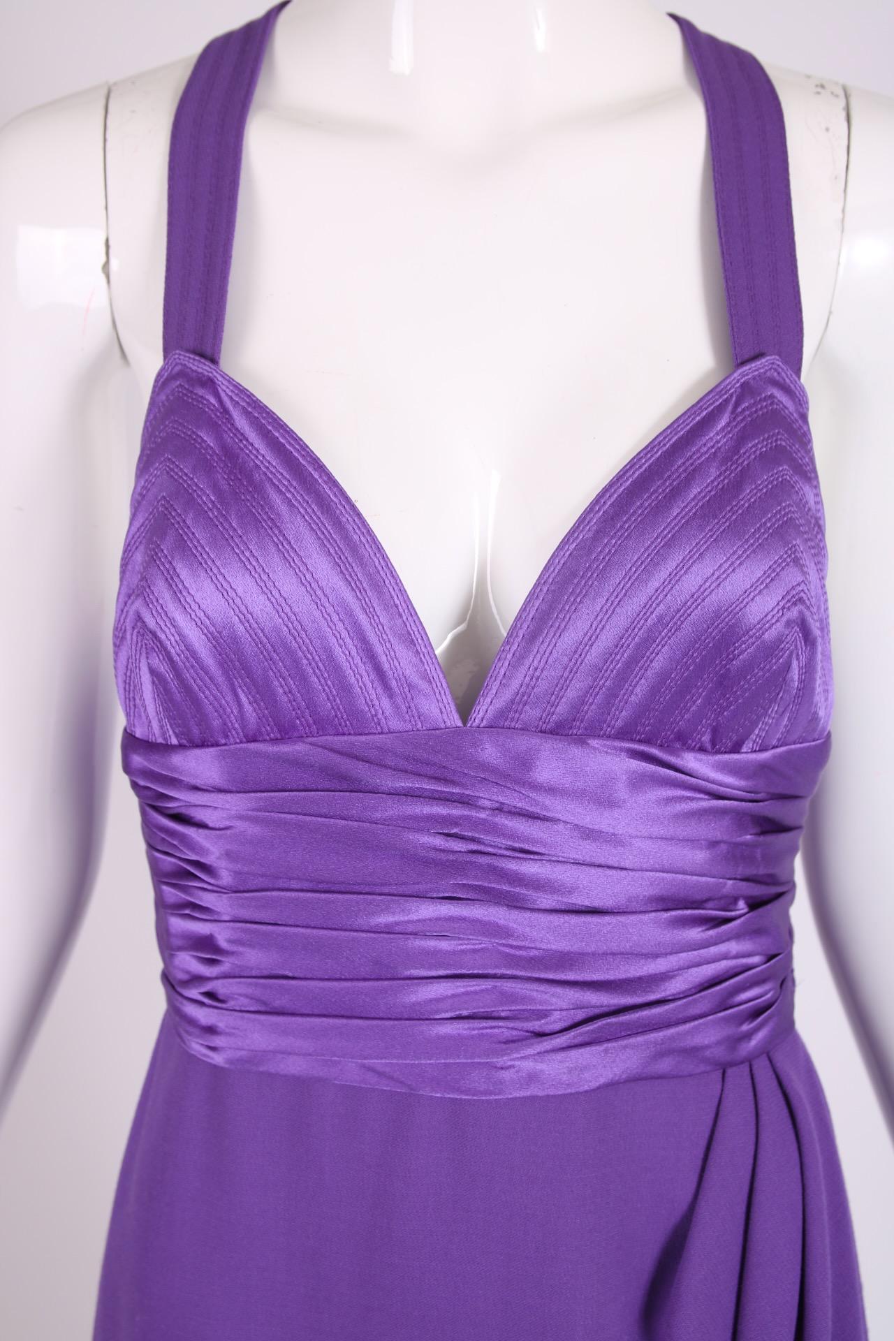 Women's 1990 F/W Gianni Versace Couture Purple Silk & Wool Mini Dress For Sale