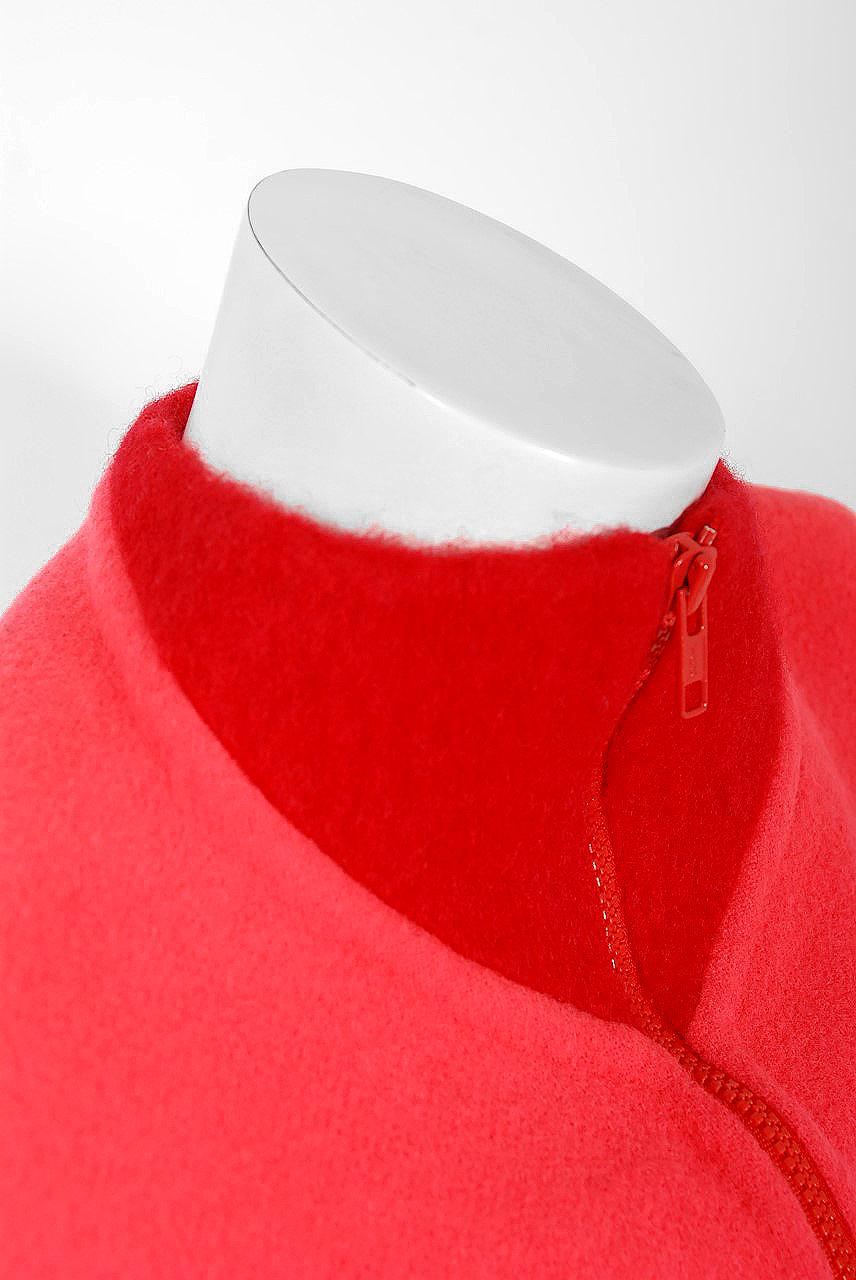 Vintage 1990 Geoffrey Beene Rot & Rosa Wolle Cropped Zip-Up Sportbekleidung Jacke Damen