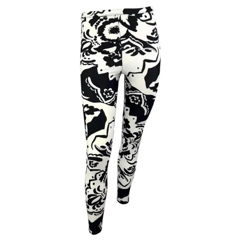 1990 Gianni Versace Mallas Abstracto Floral Negro Blanco