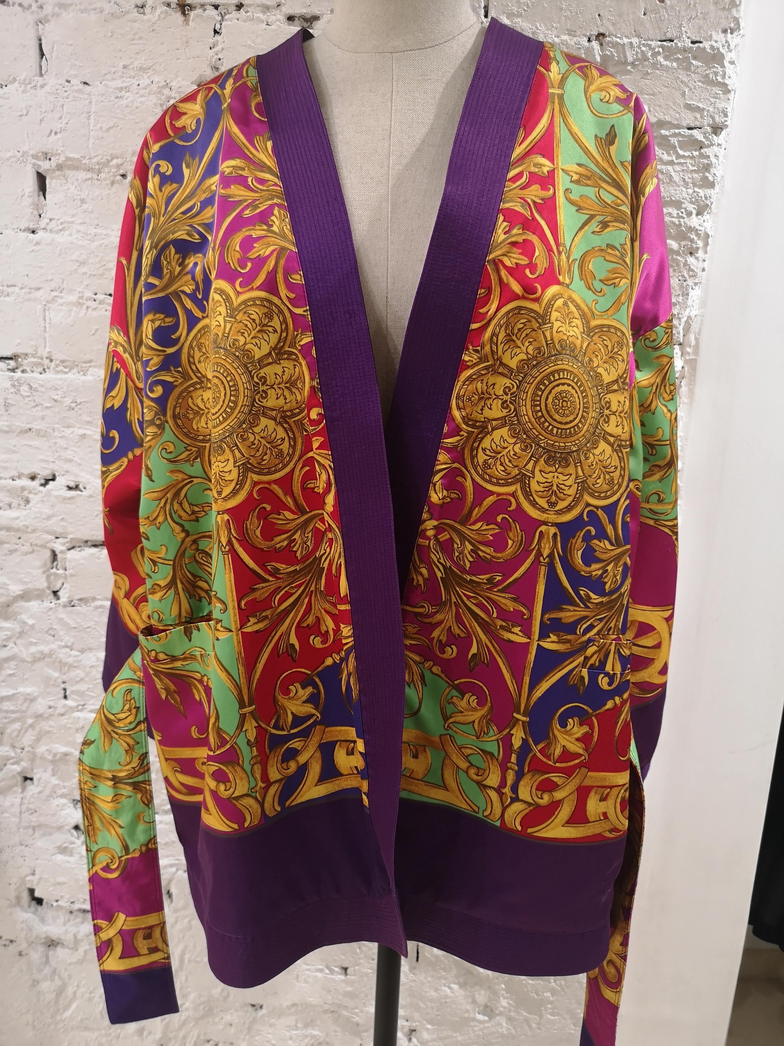 1990 Gianni Versace Vintage multicoloured Kimono For Sale 5