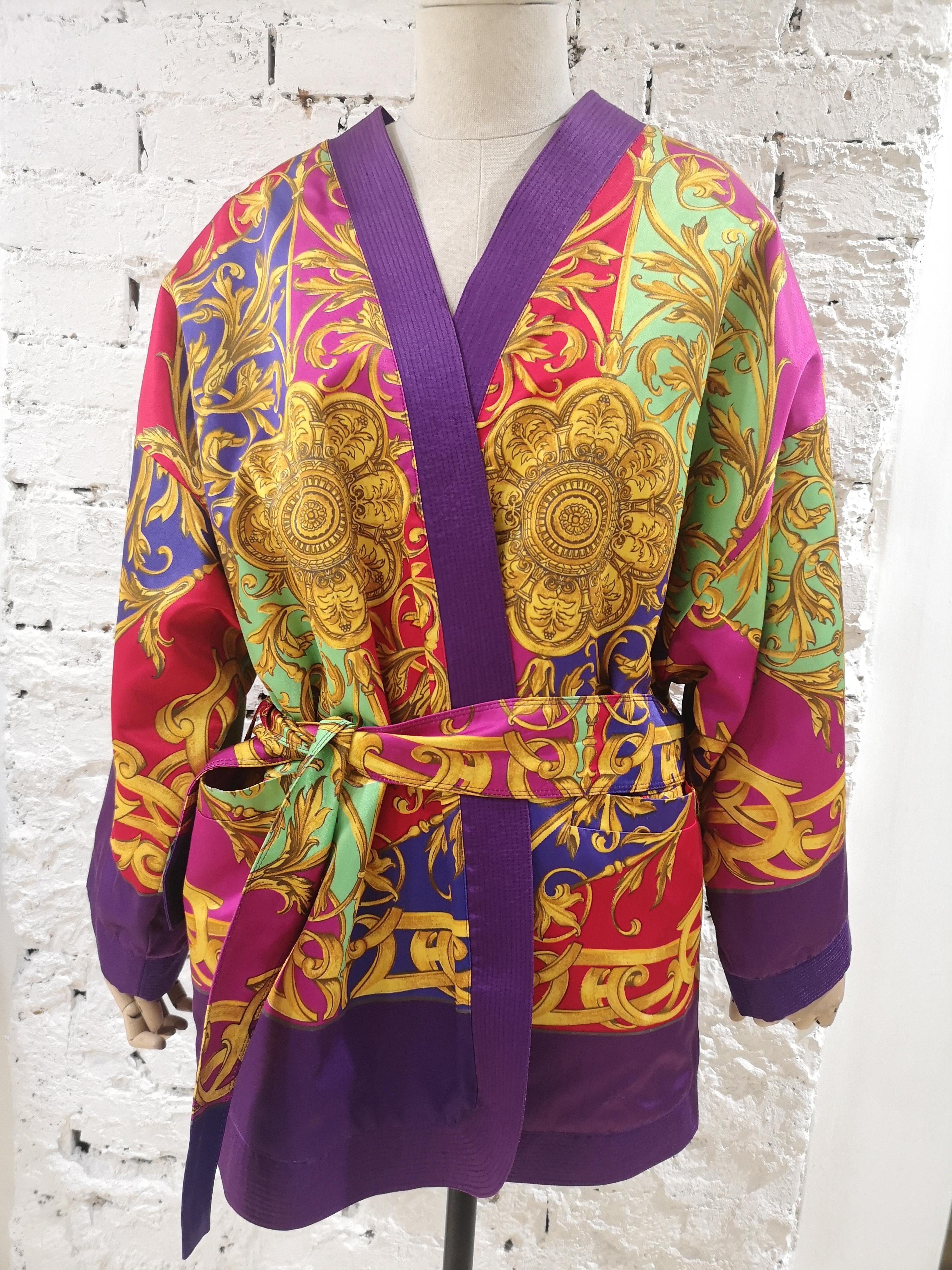 1990 Gianni Versace Vintage multicoloured Kimono For Sale 8