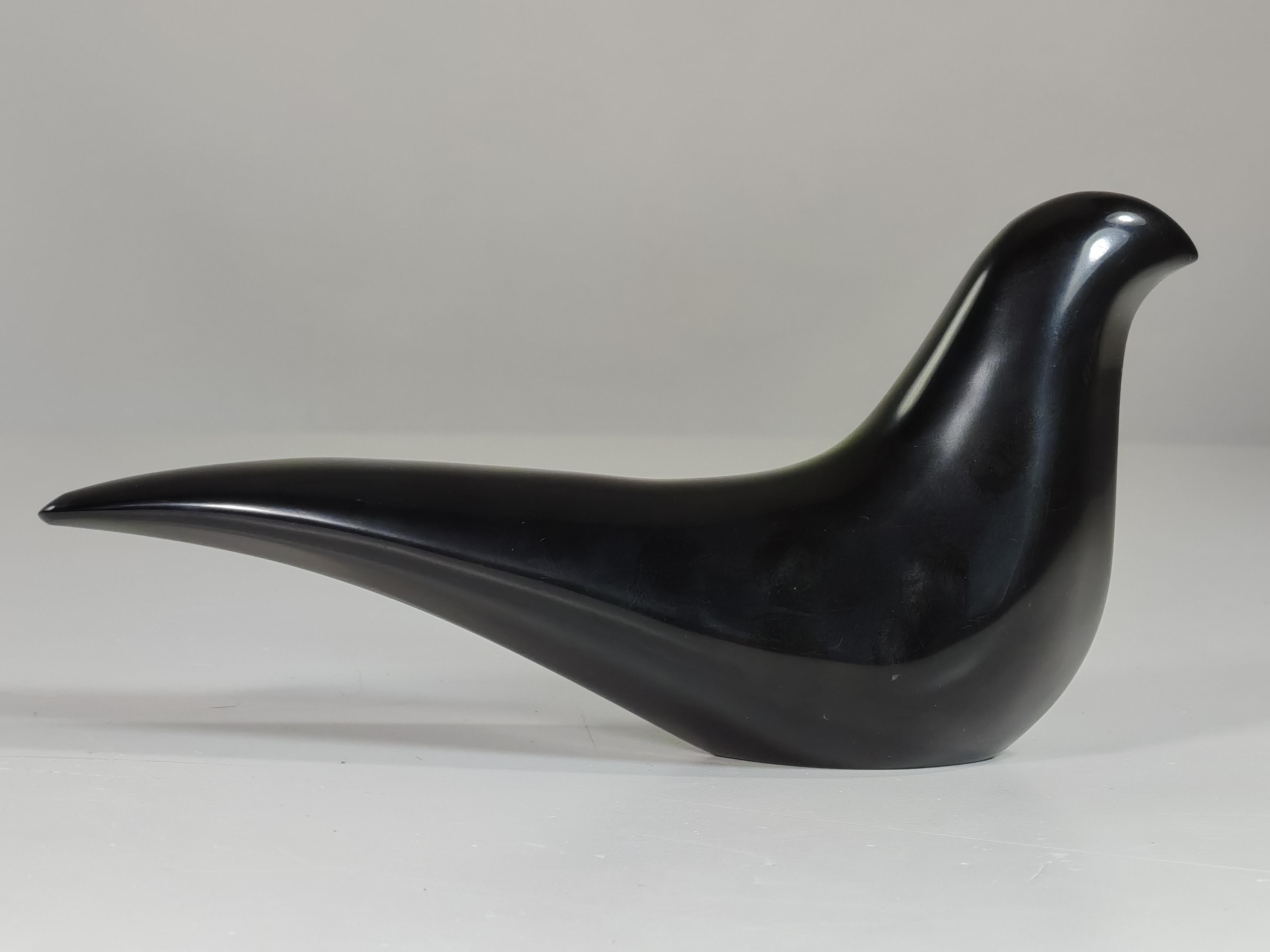 1990 Giulio Lazzotti Mageia, Vogelskulptur aus schwarzem Marmor, italienisches Design im Zustand „Hervorragend“ im Angebot in Brescia, IT