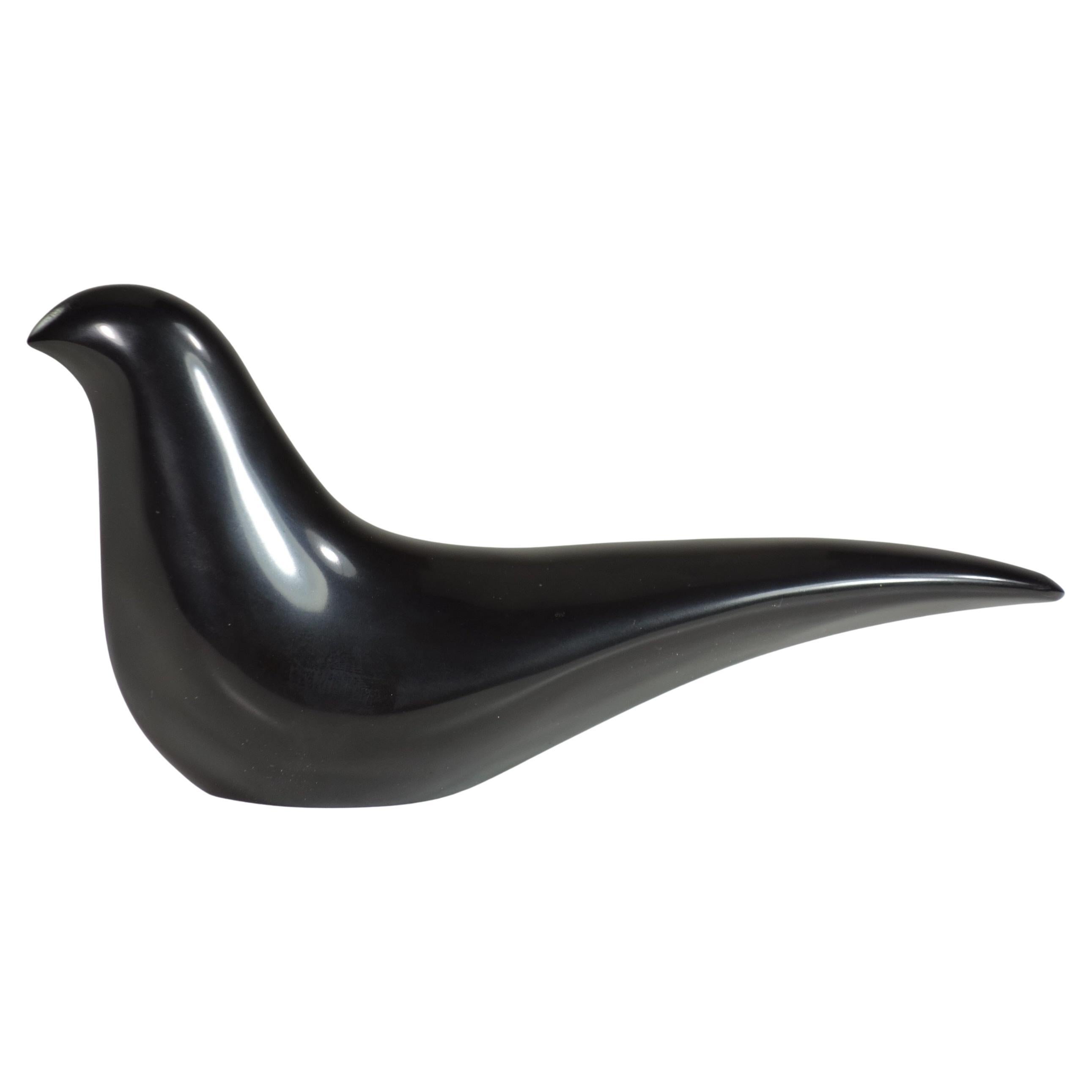 1990 Giulio Lazzotti Escultura de pájaro de mármol negro de diseño italiano Mageia