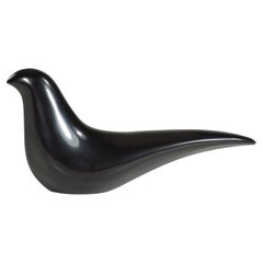 1990 Giulio Lazzotti Mageia, Vogelskulptur aus schwarzem Marmor, italienisches Design