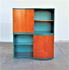 Bibliothèque par Sormani pour Roche Bobois Laque verte et cerisier teinté, 1990