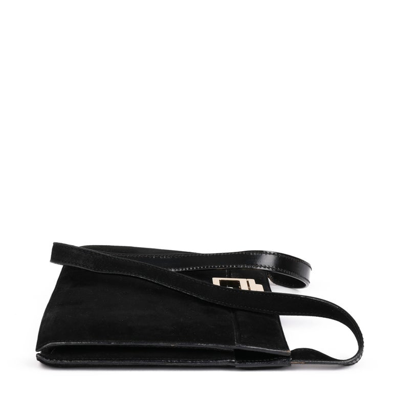1990 Gucci Black Suede Vintage Frame Shoulder Bag at 1stDibs | black ...
