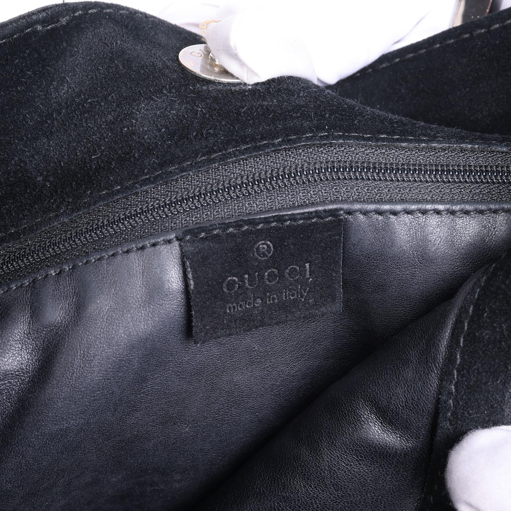 1990 Gucci Black Suede Vintage Shoulder Bag 4