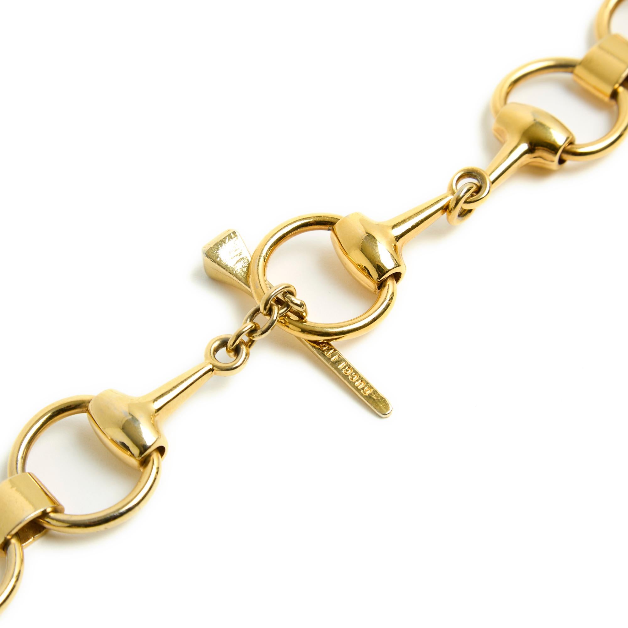 1990 Gucci Ceinture Mors T75/80 Golden Horsebit Belt 30
