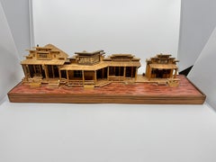 1990 Hand Crafted Architectural Folk Art Model Wild West Town with Saloon