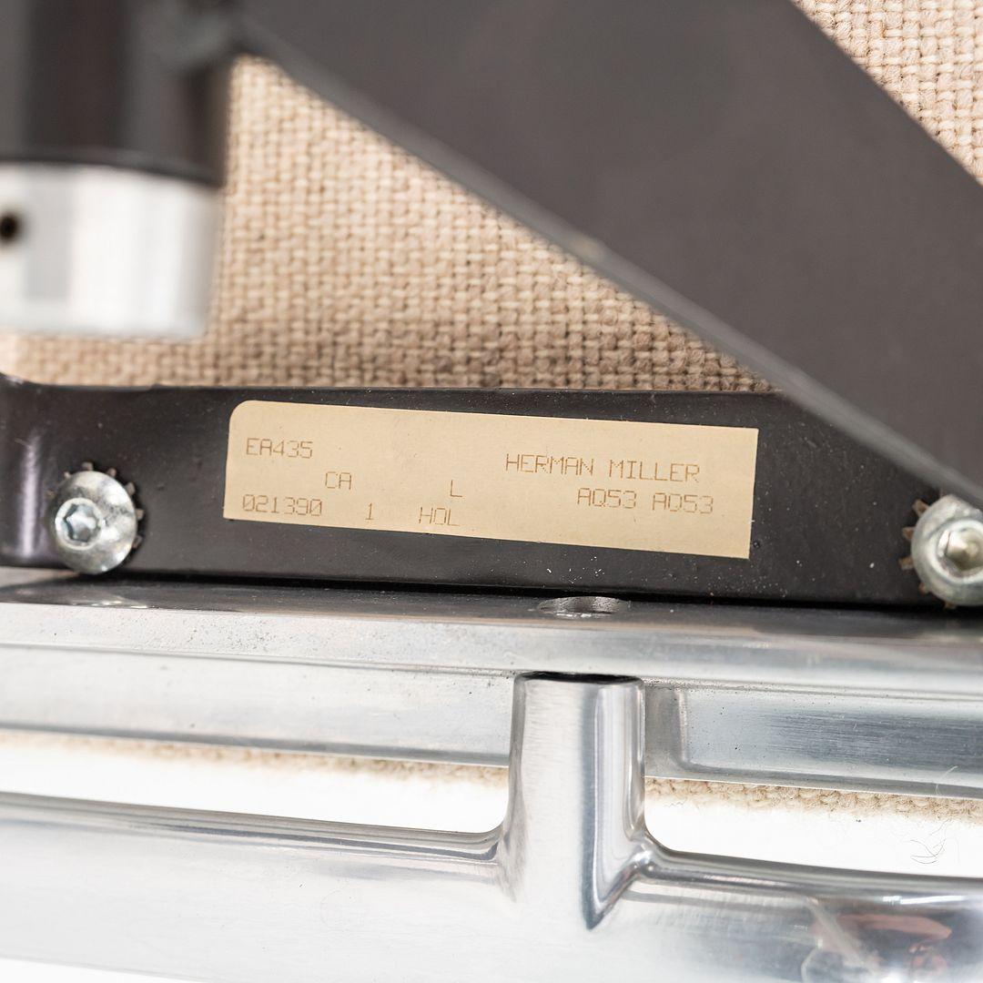 1990 Herman Miller Eames Aluminium Pad Management-Schreibtischstuhl in Hopsack-Stoff (Ende des 20. Jahrhunderts) im Angebot