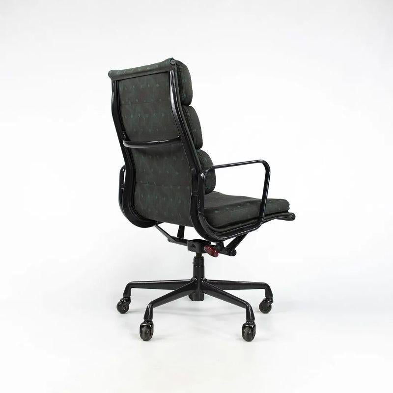 Metal 1990 Herman Miller Eames Soft Pad Executive Desk Chair w Dark Postmodern Fabric For Sale