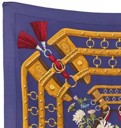 1990s Hermes Aux Champs by C Latham Silk Scarf