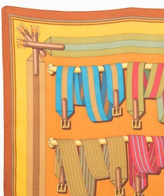 1990 Hermes Les Sangles by J.Metz Silk Scarf