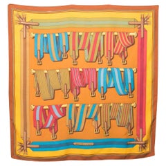Écharpe en soie Hermès Les Sangles par J. Metz, 1990