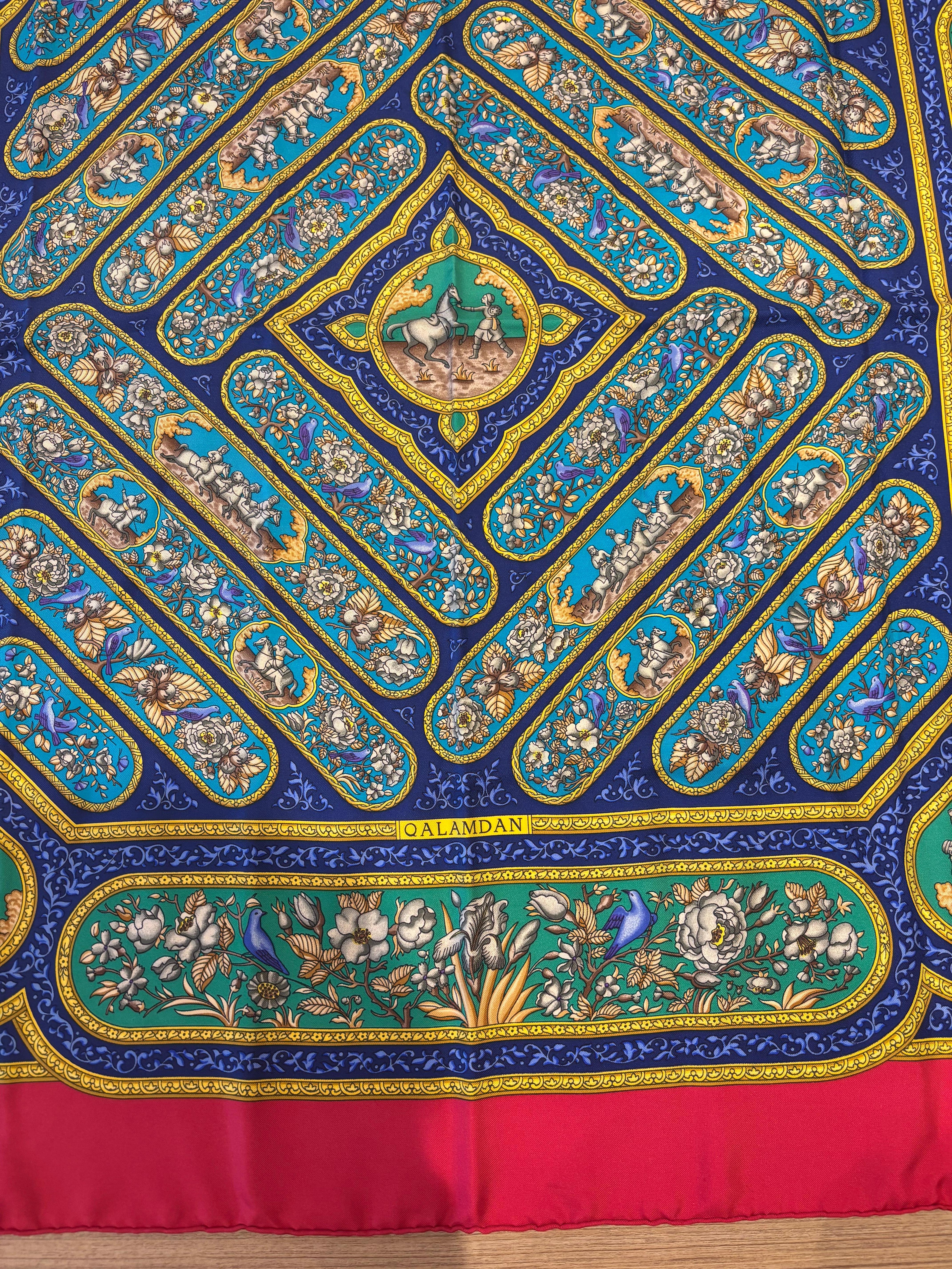 1990 Pañuelo de seda Hermes diseñado por Catherine Baschet 35 