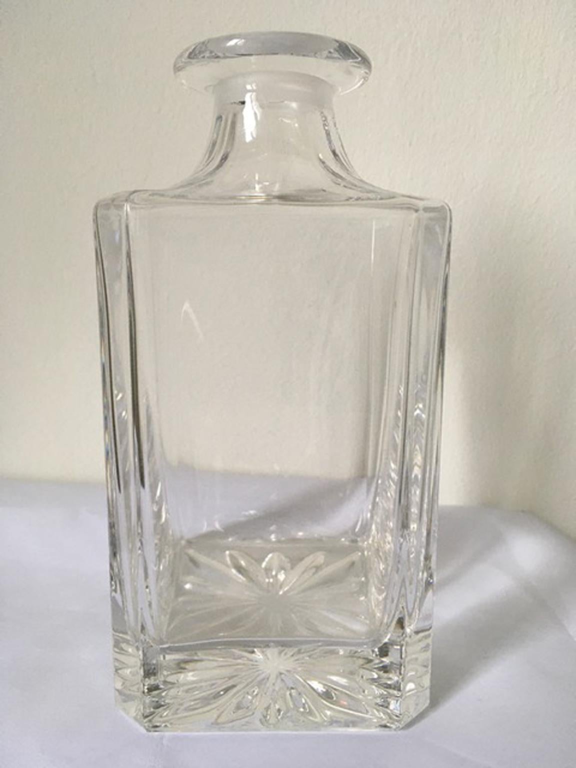 20th Century 1990 Italian Design Crystal Bottle with Silver Stopper For Sale