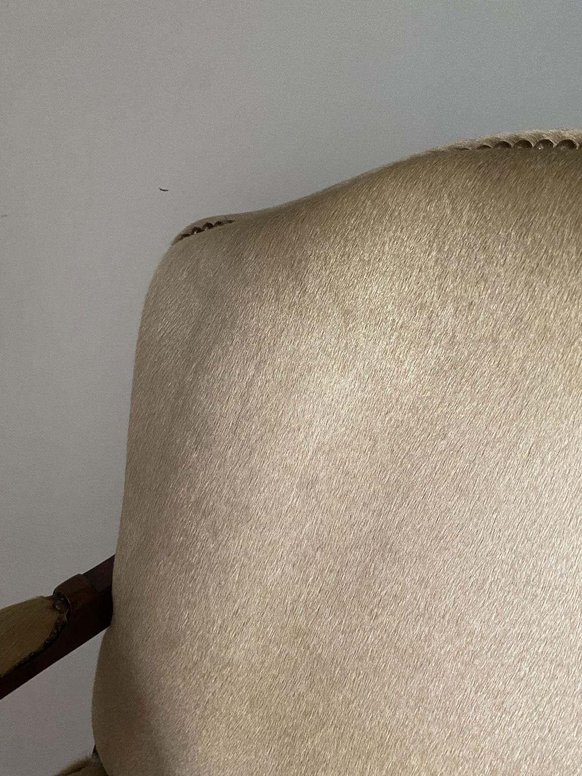 1990 Italy Postmodern Blond Cow Leather Armachair For Sale 6