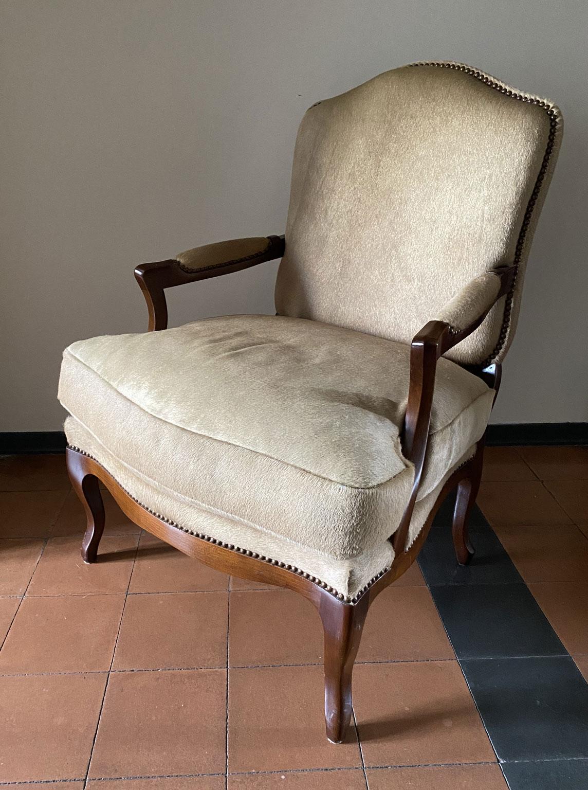 1990 Italy Postmodern Blond Cow Leather Armachair For Sale 7