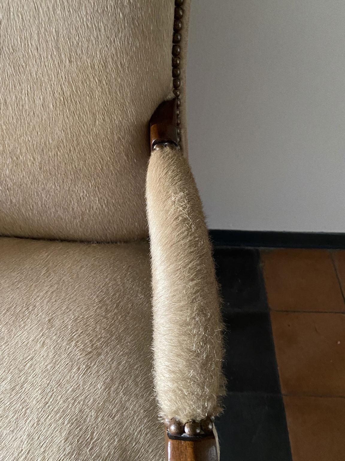 1990 Italy Postmodern Blond Cow Leather Armachair For Sale 10