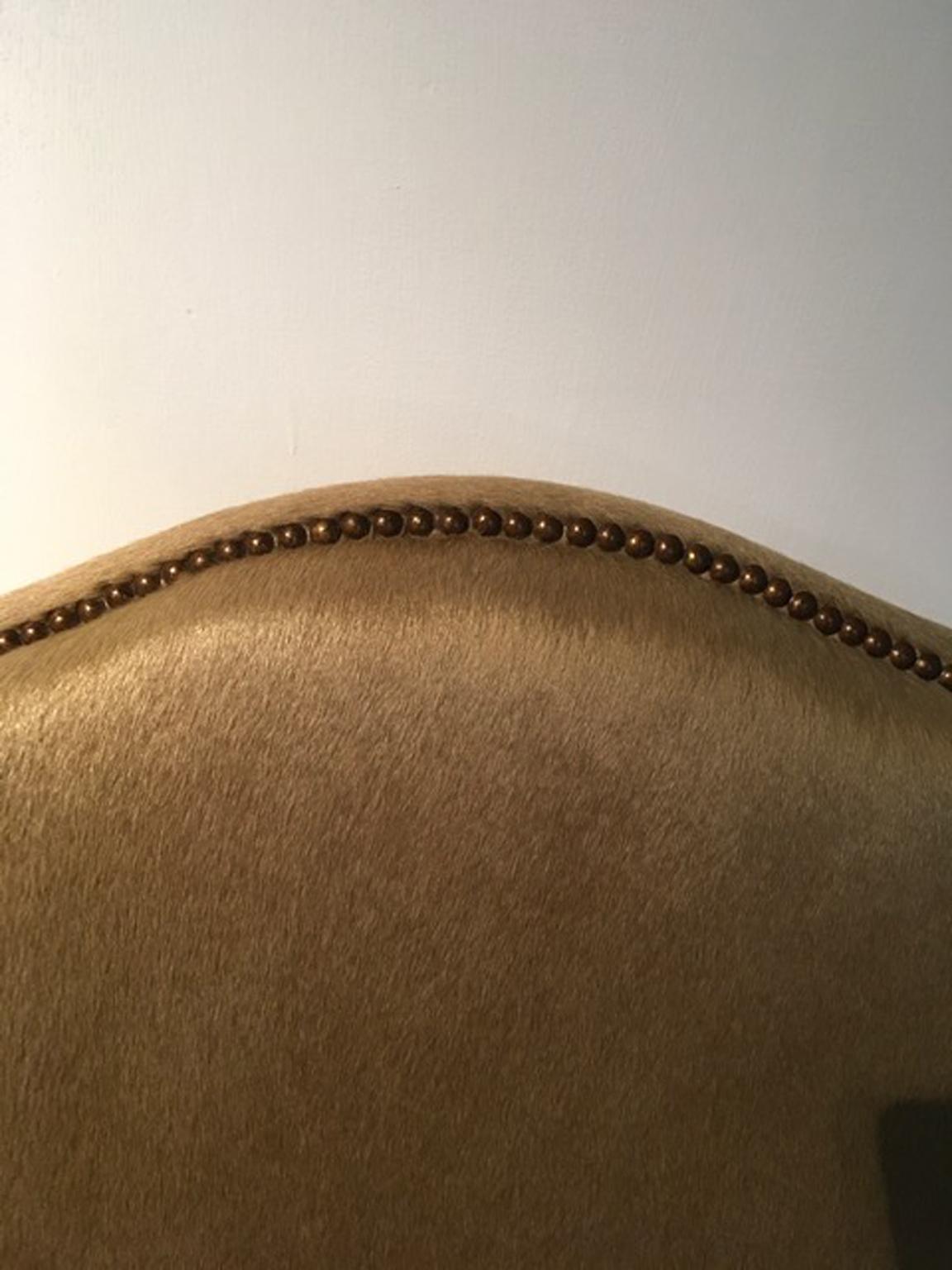 1990 Italy Postmodern Blond Cow Leather Armachair For Sale 2