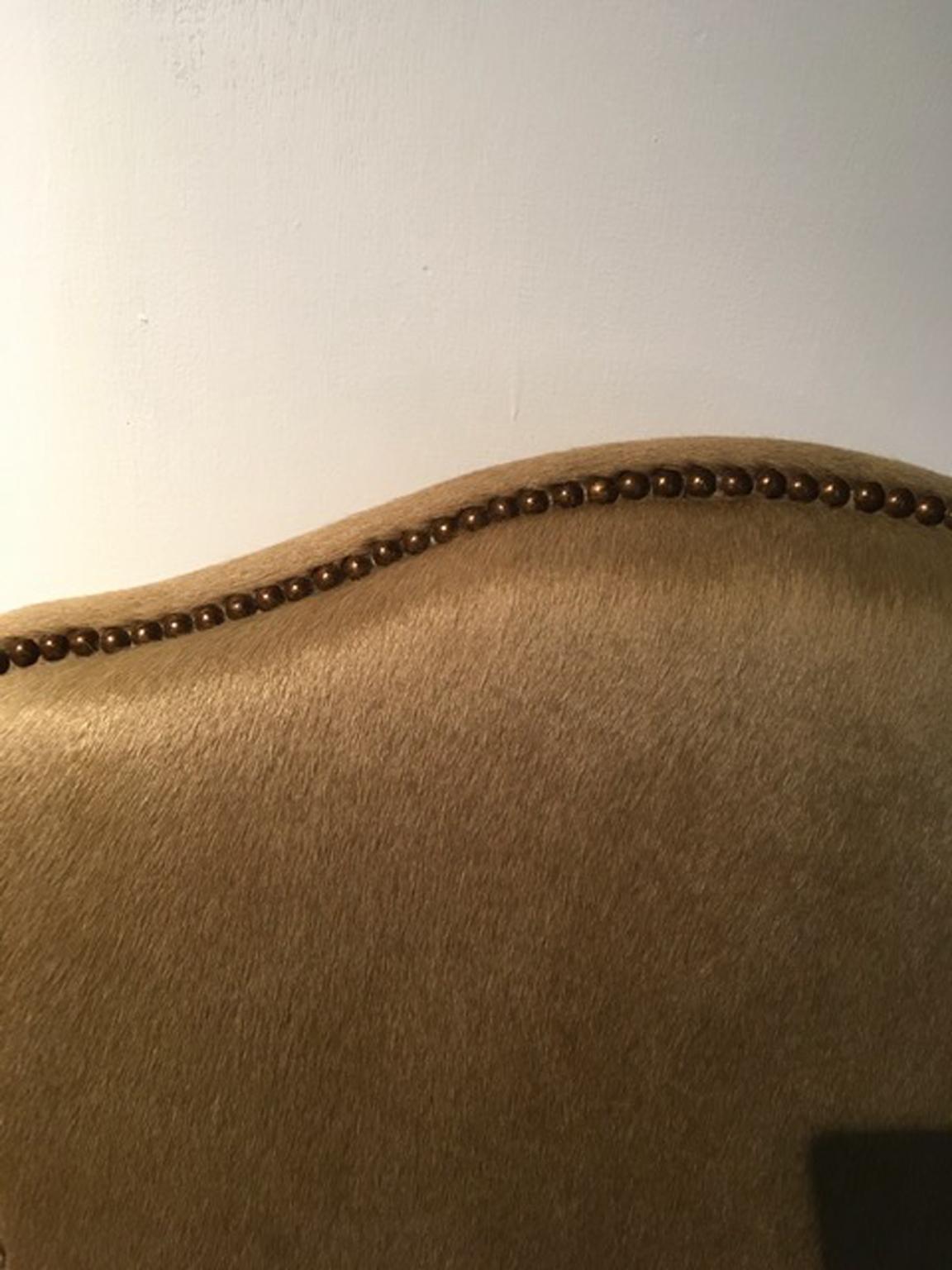 1990 Italy Postmodern Blond Cow Leather Armachair For Sale 3