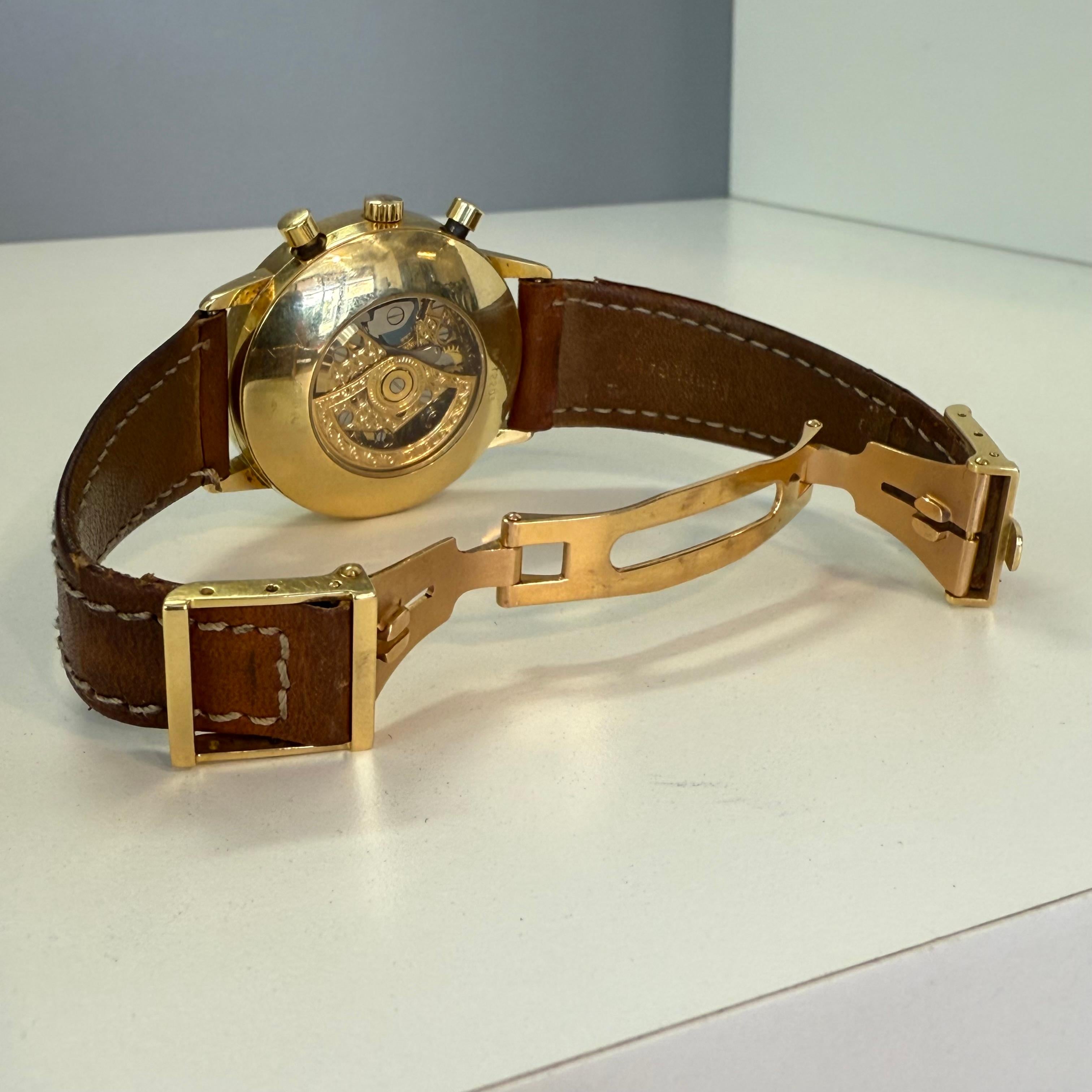 1990 Limitierter Girard-Perregaux Gold Chronograph Mondphase im Angebot 2