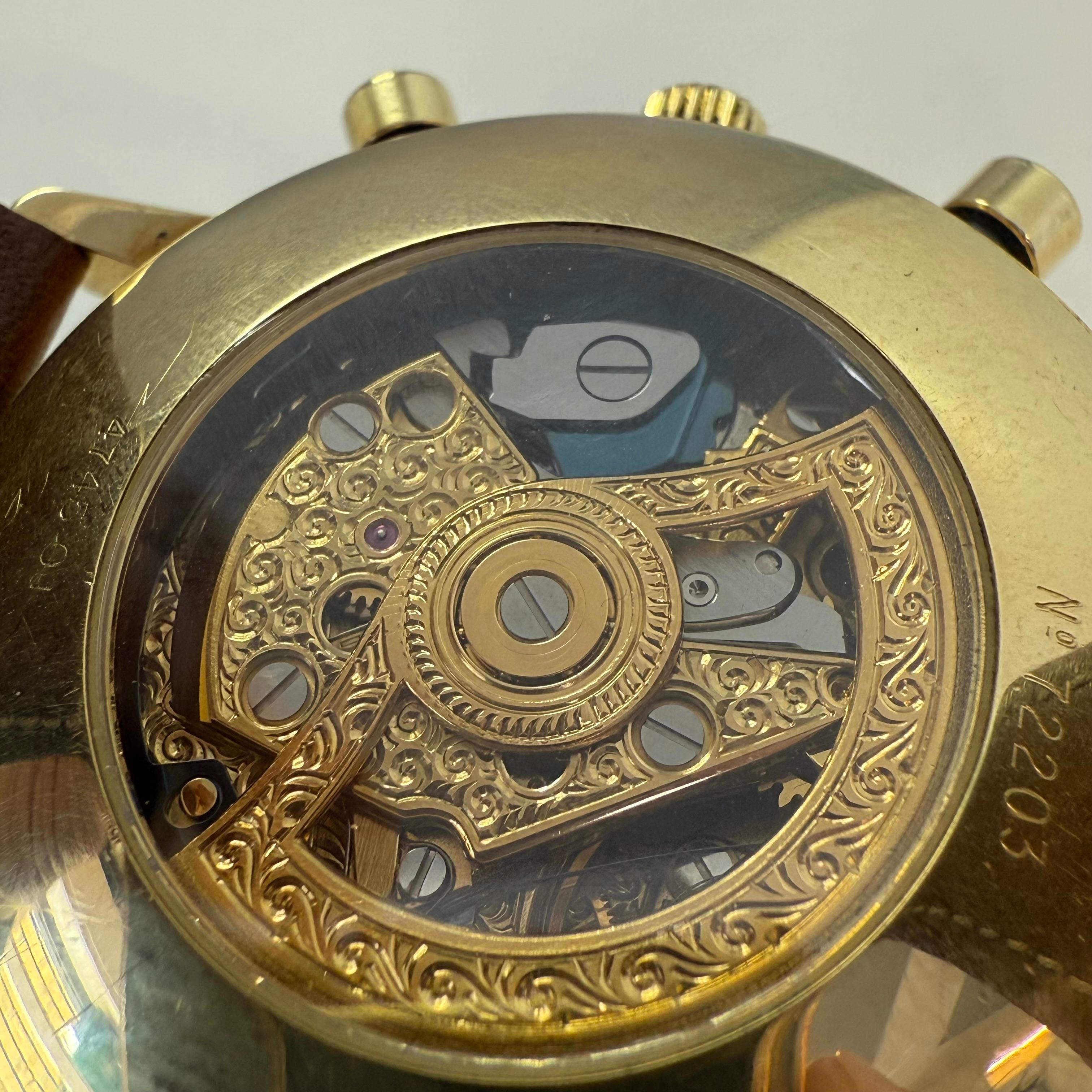 1990 Limitierter Girard-Perregaux Gold Chronograph Mondphase im Angebot 4