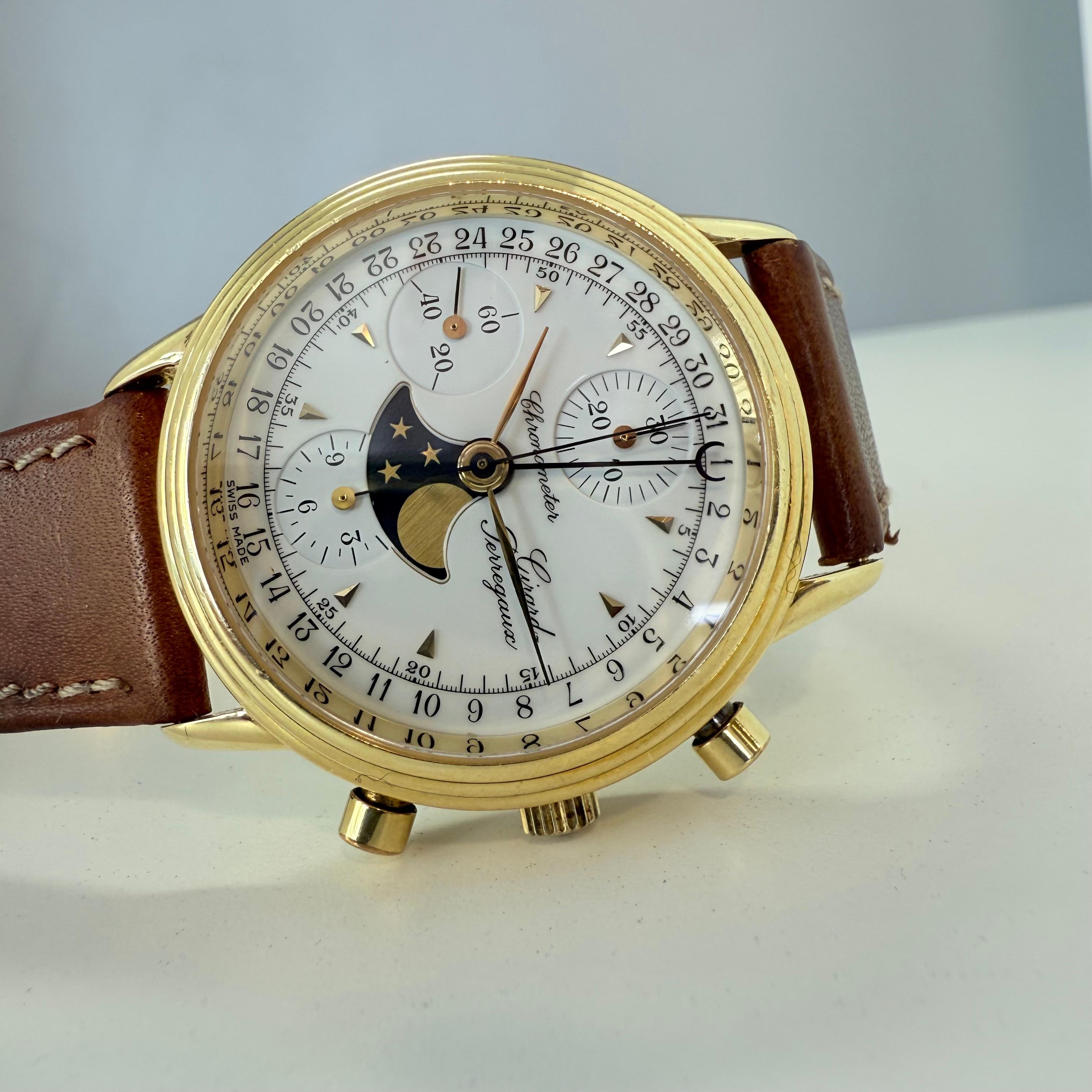 1990 Limitierter Girard-Perregaux Gold Chronograph Mondphase im Angebot 5