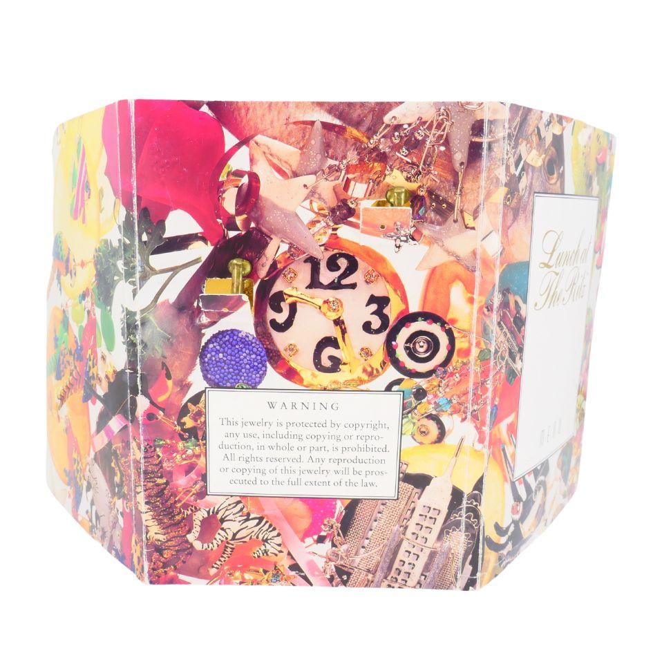 1990 Lunch At The Ritz Carte Du Jour African Animal Gold Silber Clip-Ohrringe im Angebot 2