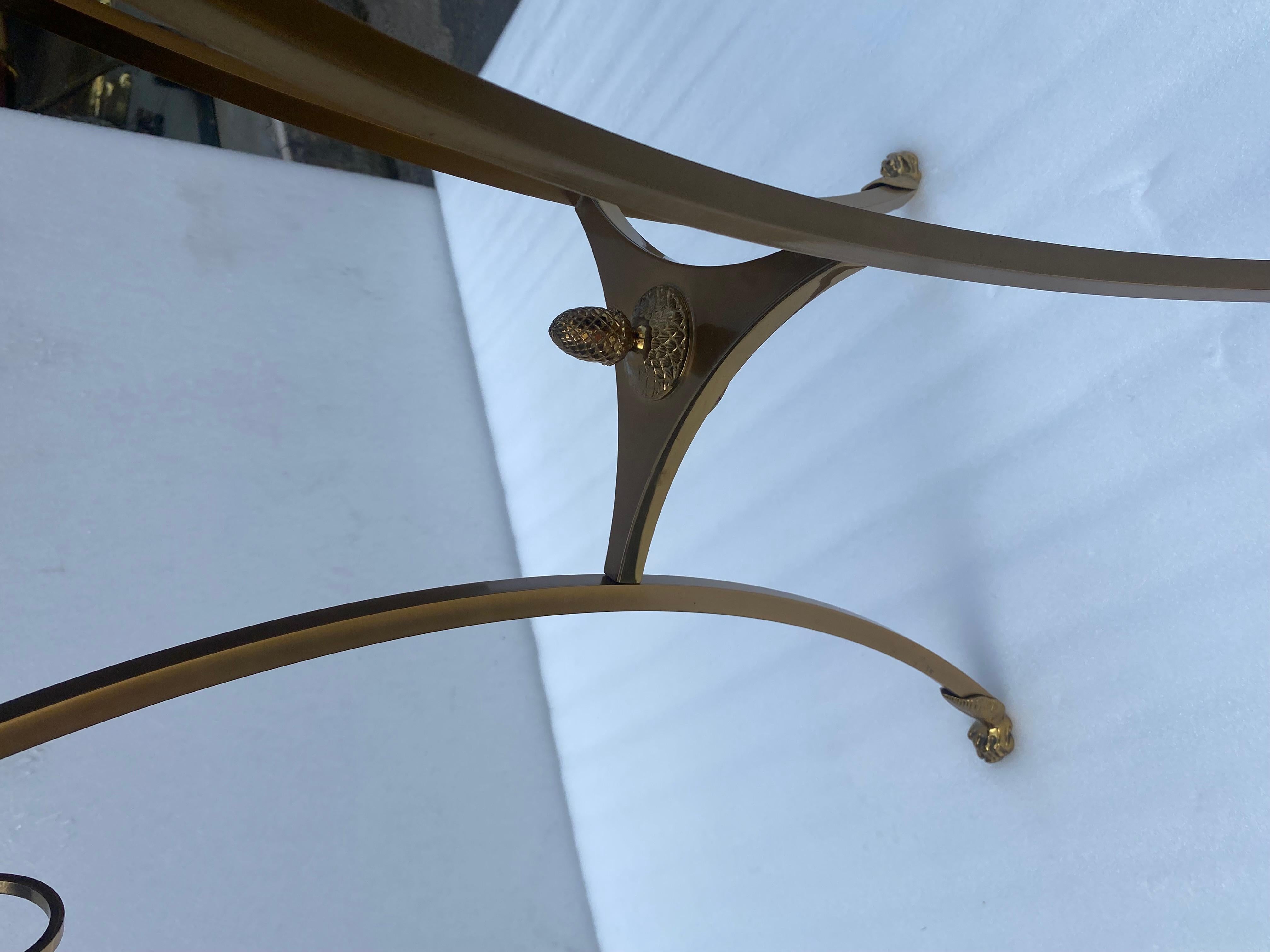 Late 20th Century 1990′ Maison Charles Bronze Pedestal Table With Geometric Patterned Tray Ø 60 cm For Sale