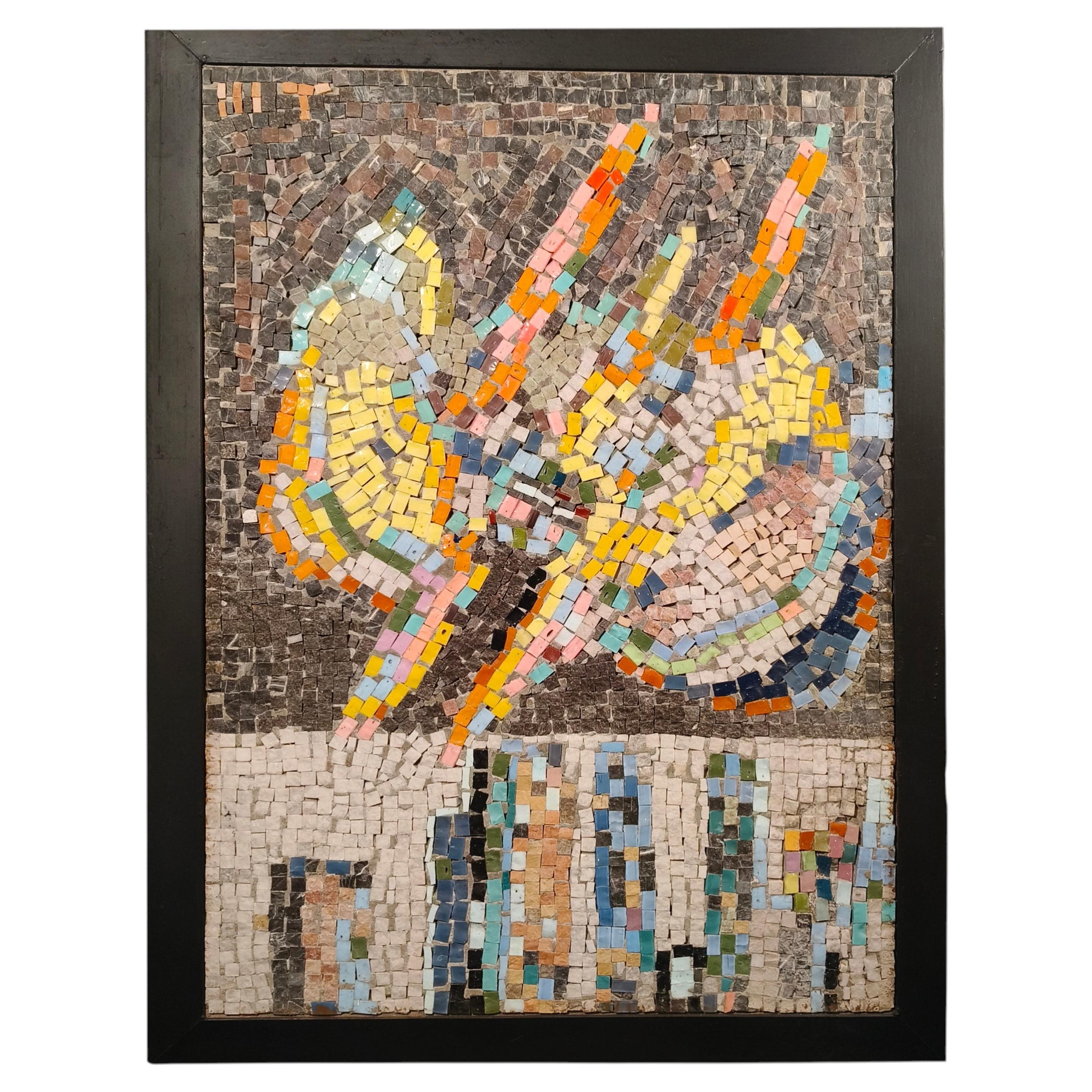 1990 Mexican Venetian Mosaic Wall Sculpture For Sale