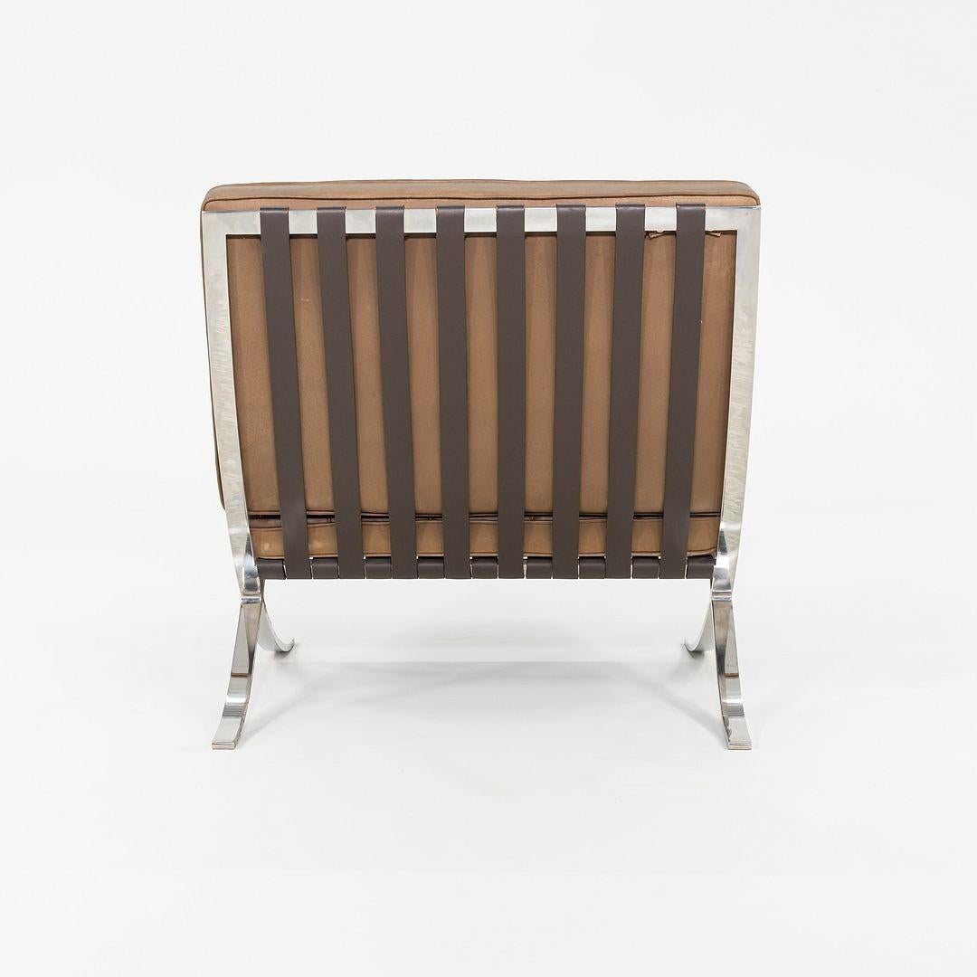 1990 Mies van der Rohe for Knoll Barcelona Lounge Chair in Tan Leather For Sale 4
