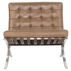 1990 Mies van der Rohe para Knoll Silla de salón Barcelona de piel tostada