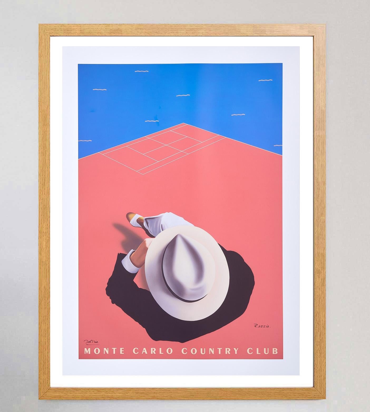 1990 Monte Carlo Country Club - Razzia Original Vintage Poster (Französisch) im Angebot