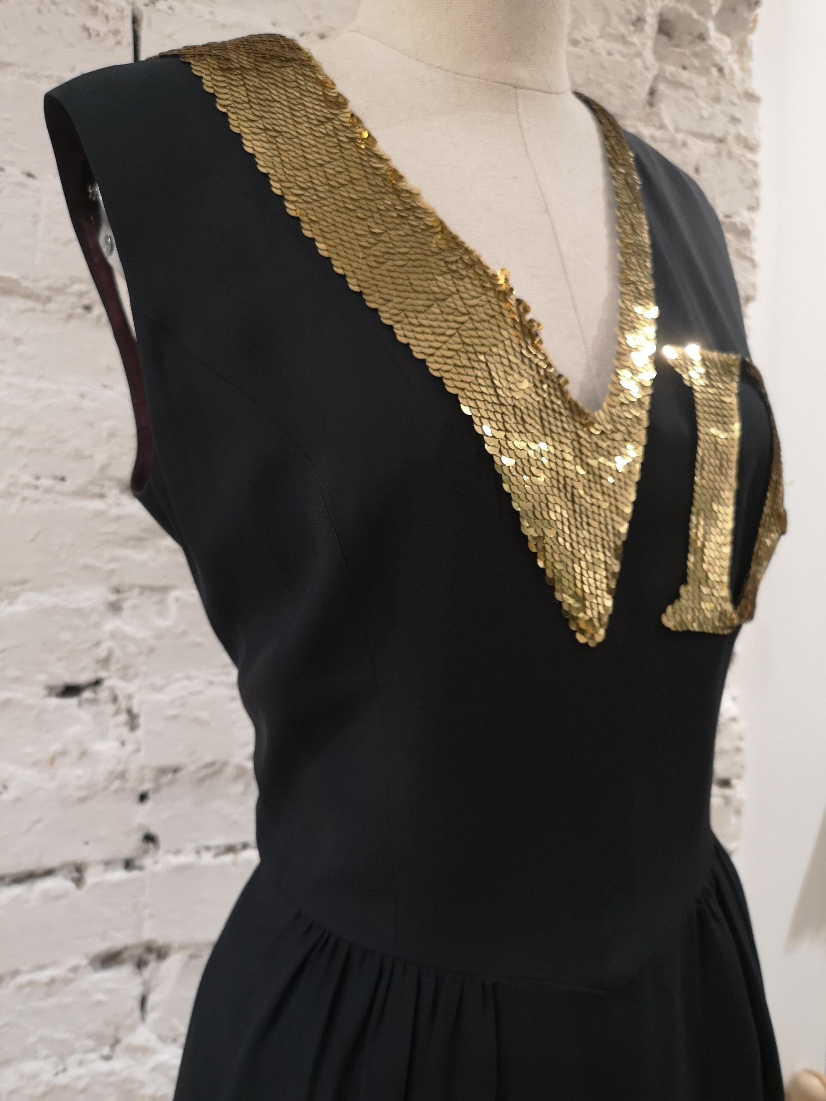 moschino black and gold dress