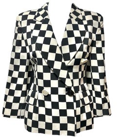 1990 Moschino Vintage Checkerboard Blazer