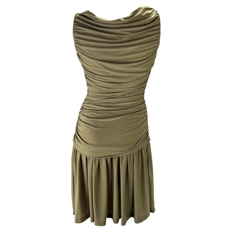 knee length dresses for ladies Norma Kamali Ruched stretch-jersey black mini dress - BOPF