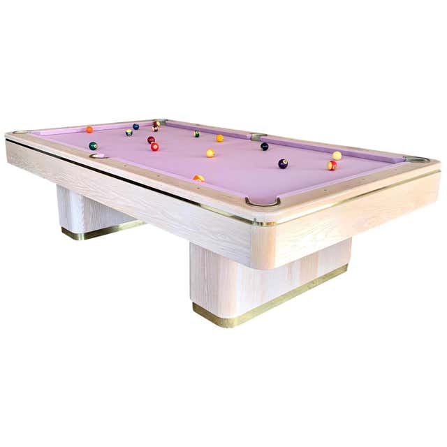1990 Olhausen Oak and Brass Pool Table at 1stDibs | pink pool table