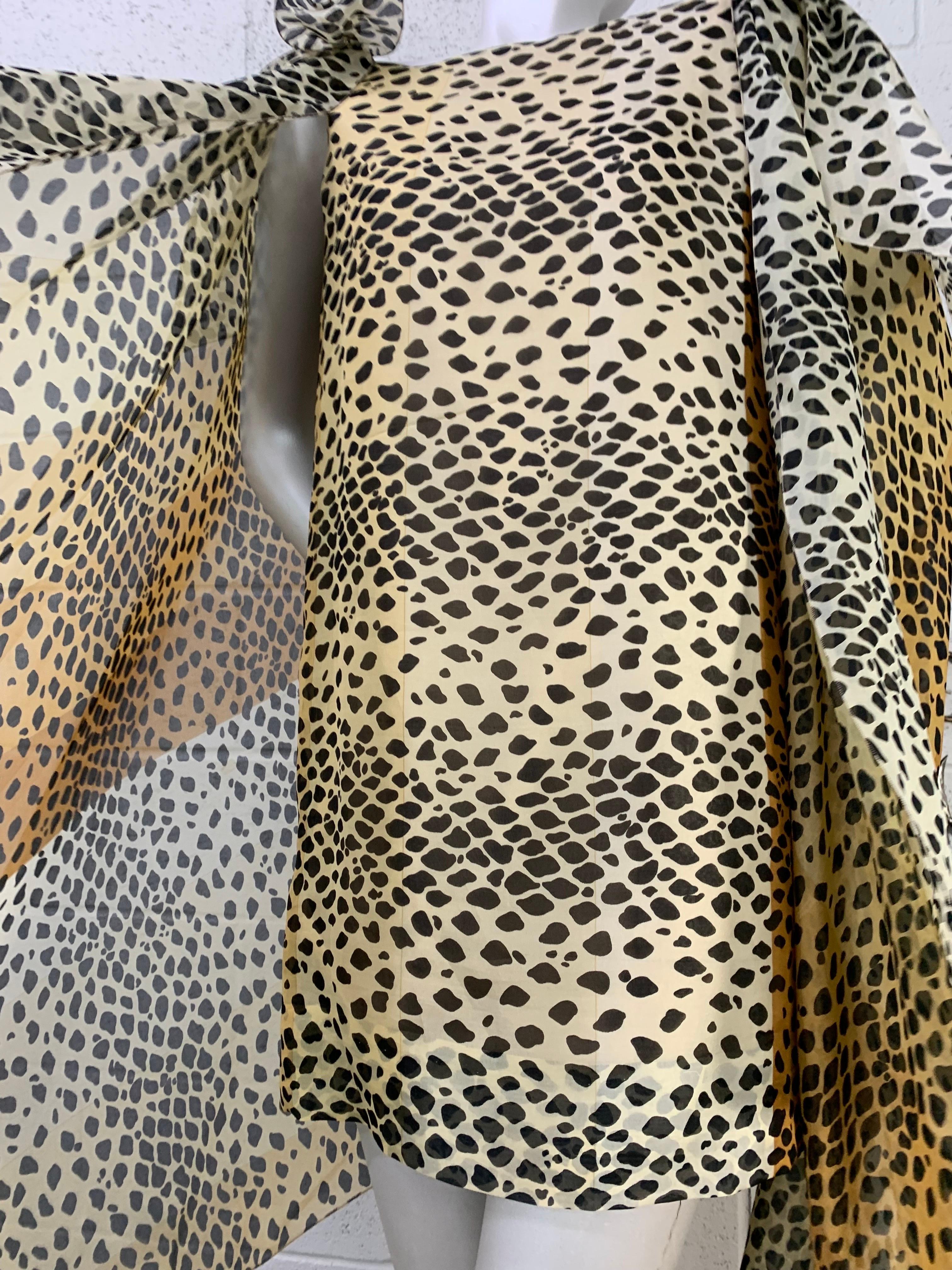 1990 Pierre Cardin Haute Couture Leopard Organza Mini Dress w Organza Cape 6
