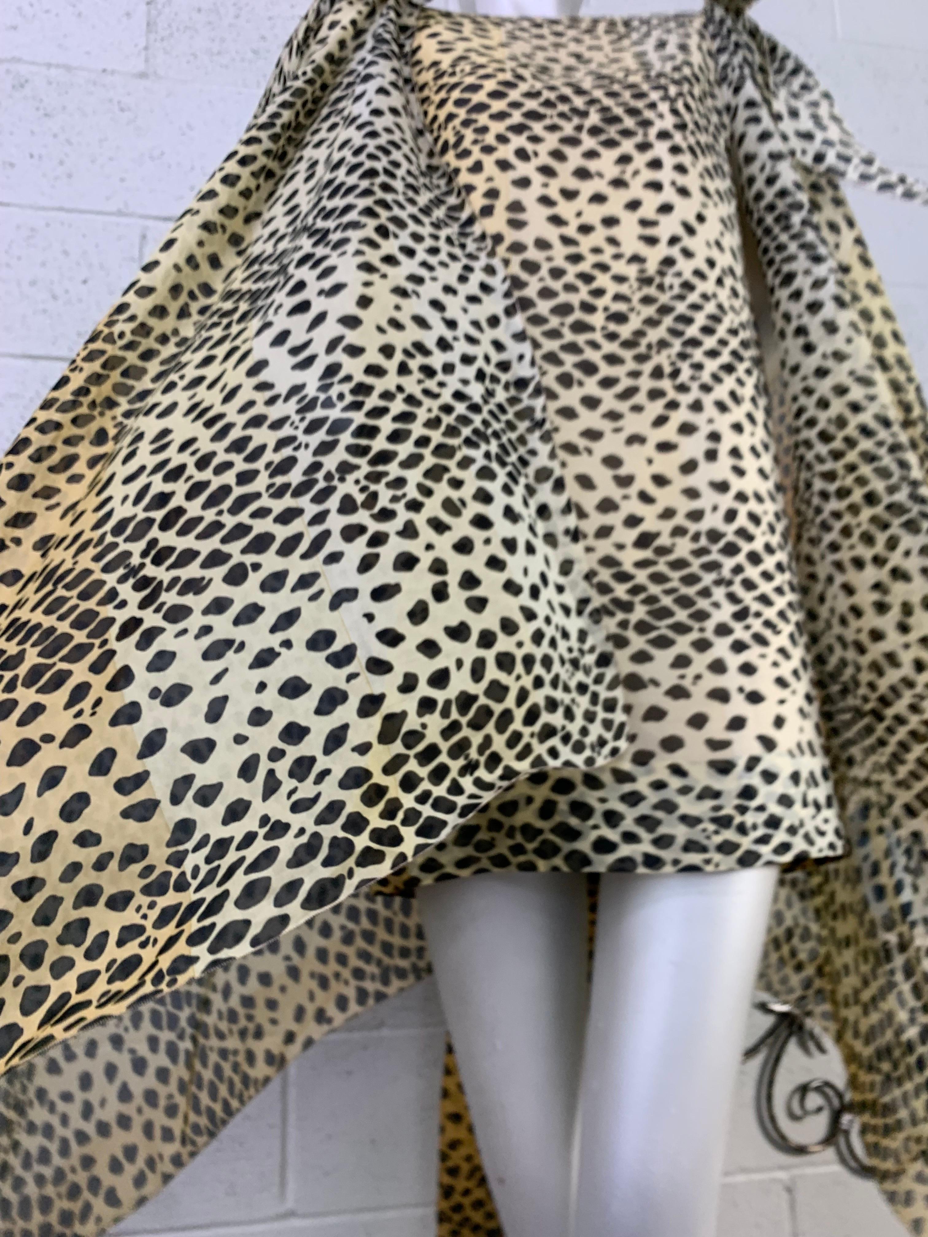 1990 Pierre Cardin Haute Couture Leopard Organza Mini Dress w Organza Cape 7