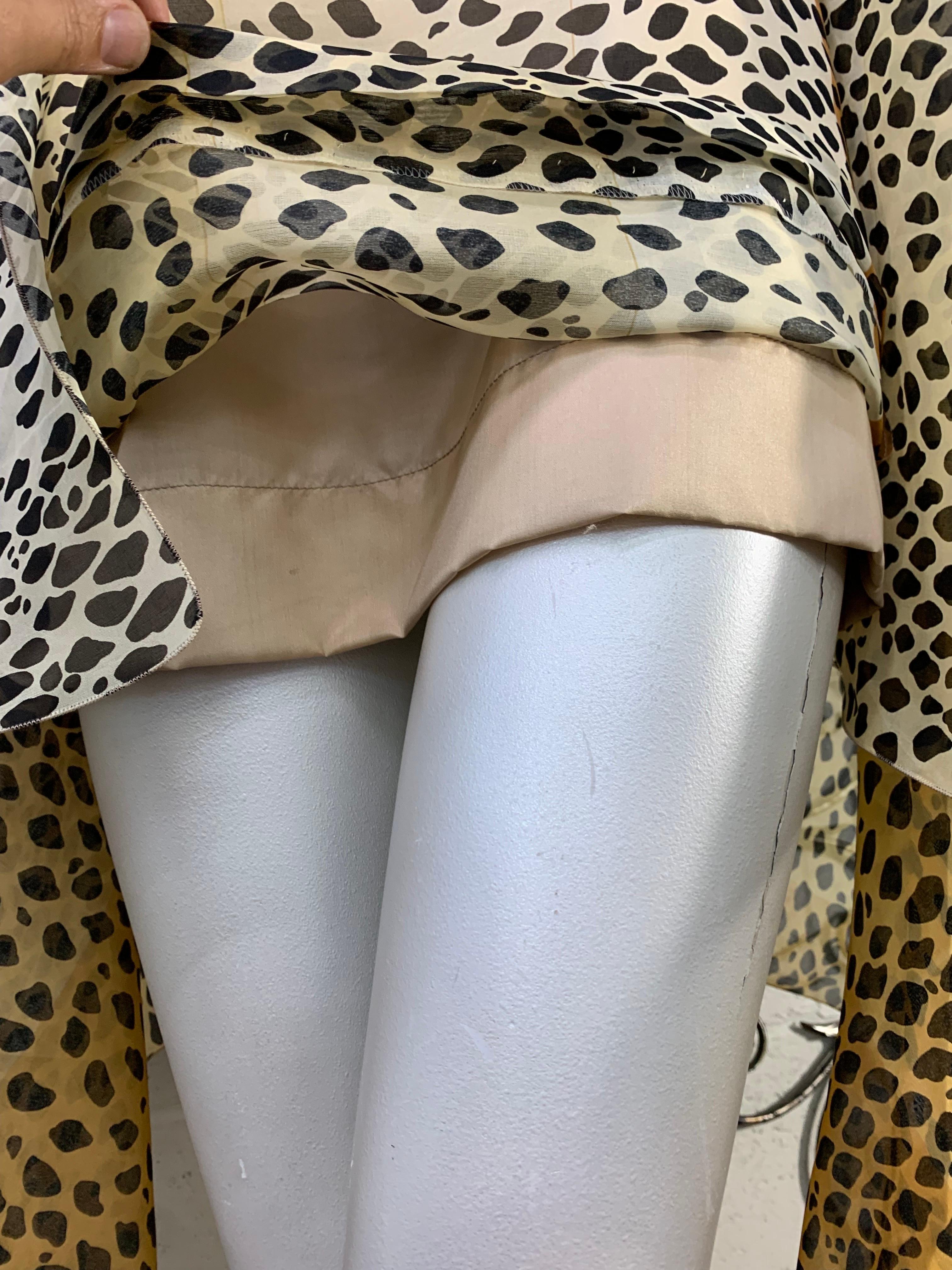 1990 Pierre Cardin Haute Couture Leopard Organza Mini Dress w Organza Cape 9