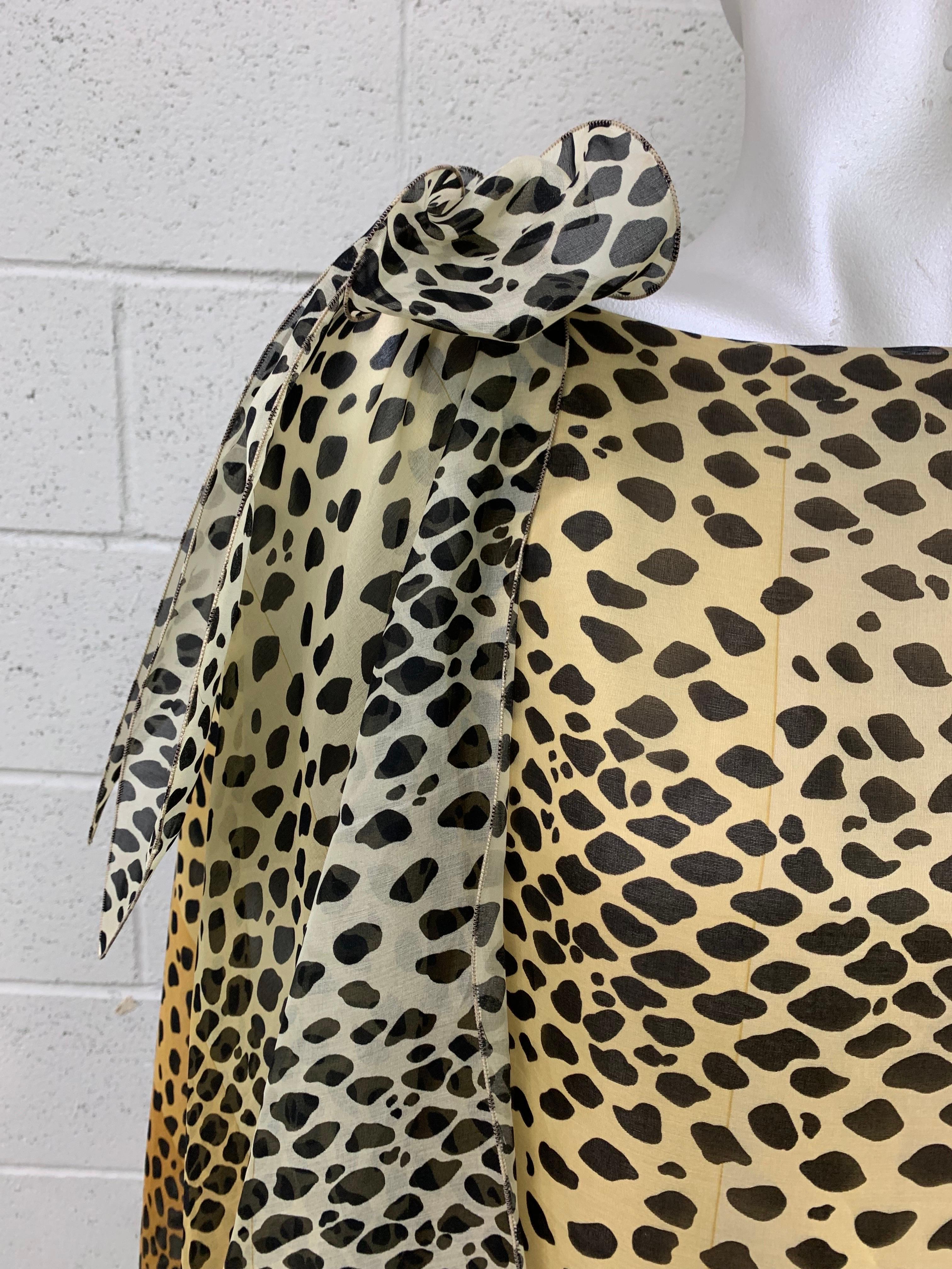 1990 Pierre Cardin Haute Couture Leopard Organza Mini Dress w Organza Cape 10