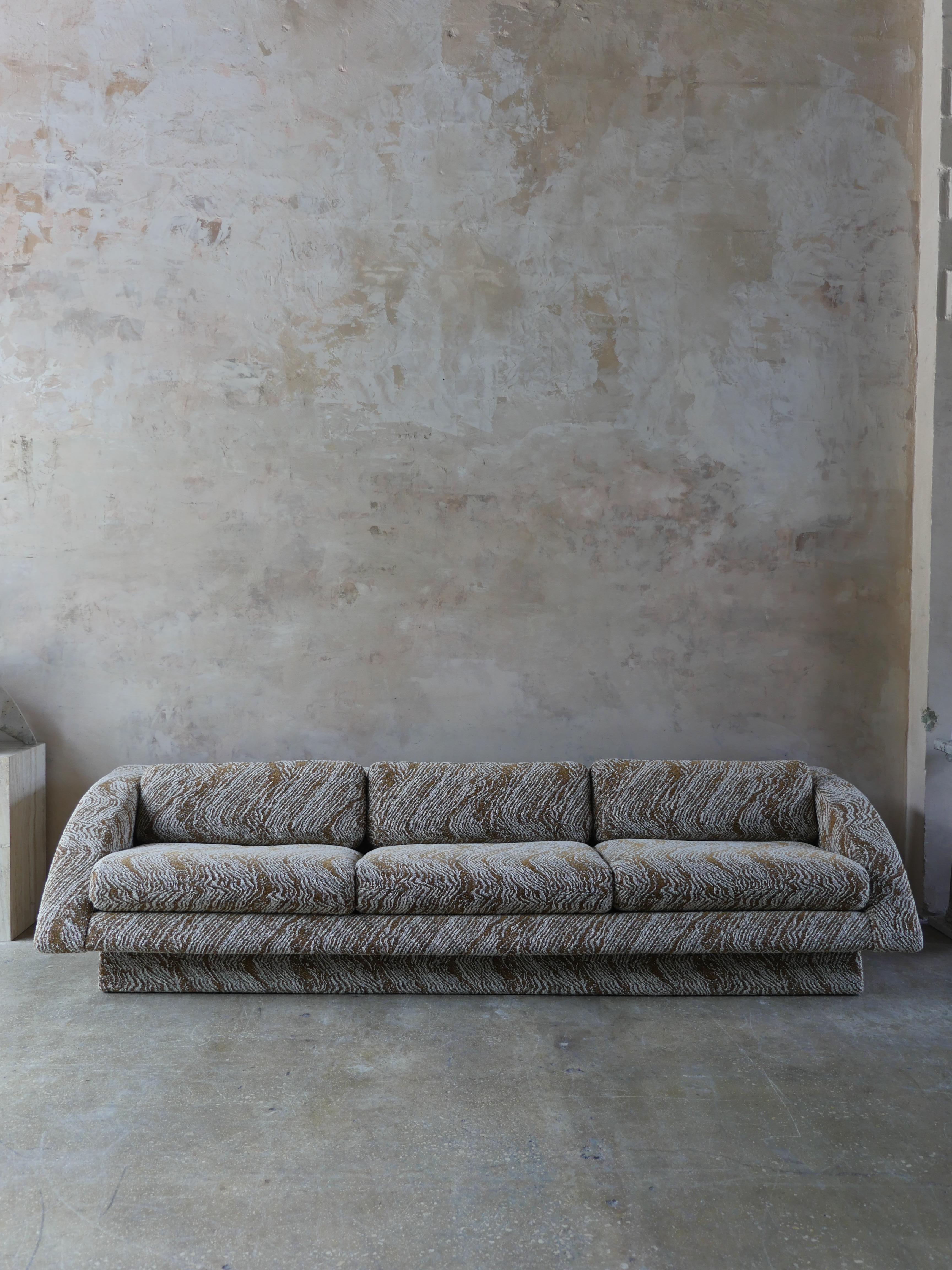 Post-Modern 1990s Postmodern Preview Furniture Designer Sofa New Chenille/Boucle Upholstery For Sale